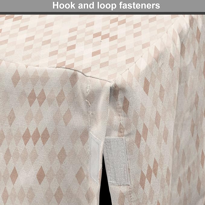 Lunarable Cream Dog Crate Cover, Geometrical Design Soft Colored Diamond Line Harlequin Background Pattern Classic Image, Easy to Use Pet Kennel Cover for Small Dogs Puppies Kittens, 22 Inch, Tan