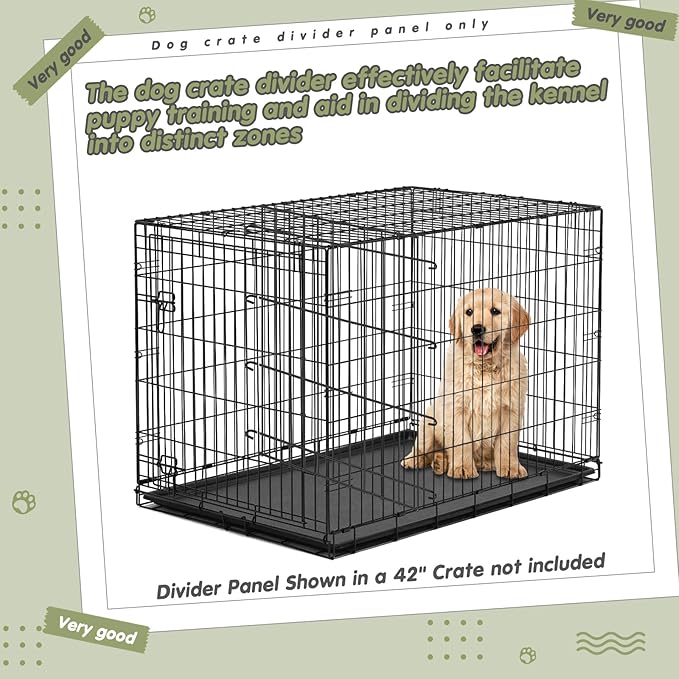 Tandefio 2 Pcs Dog Crate Divider Panel Metal Pets Divider Panel Dog Crate for Pets(24 Inches)