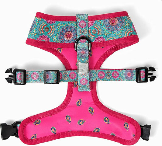 Lucky Love Dog, Boho Chic Reversible Dog Vest, Vivid Pink and Turquoise Dog Vest for Girl Boy Dogs, Stylish Dog Accessory - (X-Small, Clara Vest)