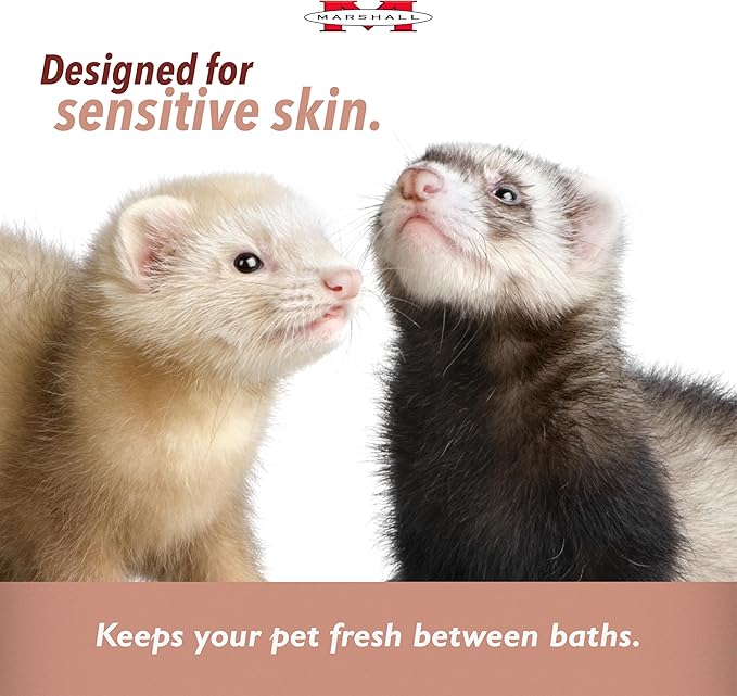 Marshall Pet Products Ferret Shampoo - Original Formula with Baking Soda, 8 oz - Gentle Cleaning, Odor Control, and Long-Lasting Freshness for Ferret Coats