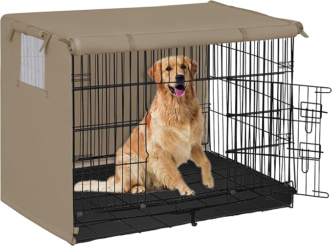Easy-Going Dog Crate Cover 48 Inch Dog Kennel Cover for Dog, Cage Covers for Dog Crates Fit (48" Lx30 Wx33 H) Camel