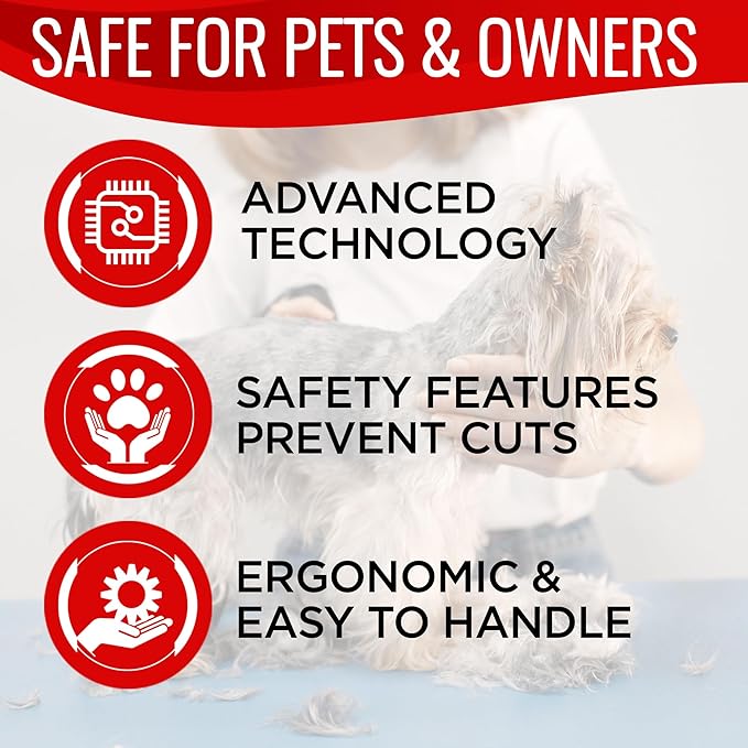 Premium Dog Clippers for Grooming, High-Performance 2-Speed Corded Shears for Thick Coats & Matted Hair, Quiet Dog Grooming Kit