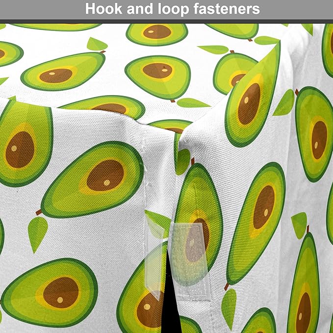 Lunarable Avocado Dog Crate Cover, Pattern of Sliced Healthy Fruits Scattered, Easy to Use Pet Kennel Cover for Medium Large Dogs, 48 Inch, Lime Green White Brown