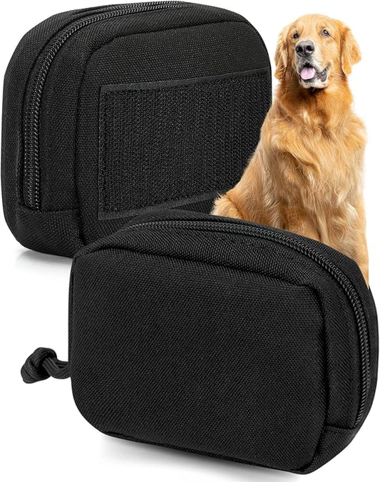 2 Pack Molle Pouches for Dog Harness - Tactical Dog Pouch for Dog Backpack Harness - Dog Saddle Bag Tactical Dog Gear - Tactical Dog Harness Bag for Carrying Treats, Poop Bags, Keys & More (Black)