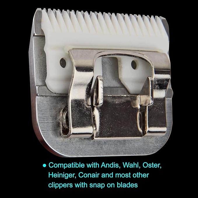 Detachable Ceramic Blade - Size 3 3/4F Blade 1/2", Made of High-Tech Ceramic Materials, Compatible with Most Andis, Oster, Wahl A5 Clippers
