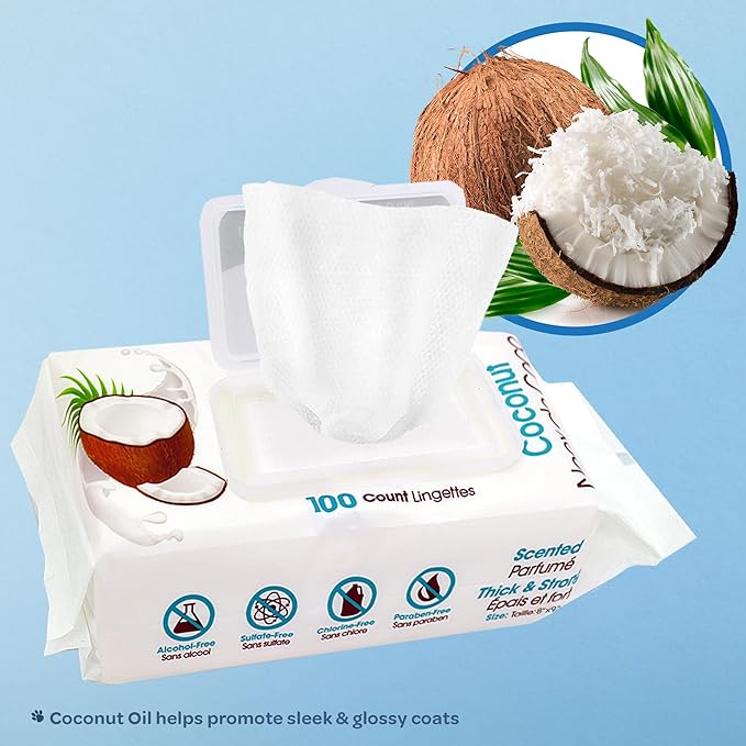 Best Pet Supplies Pet Wipes for Dogs - Dog Wipes Cleaning Deodorizing, Grooming, for Coats, Ears, Paws - Moisturizing Coconut, 400 Count