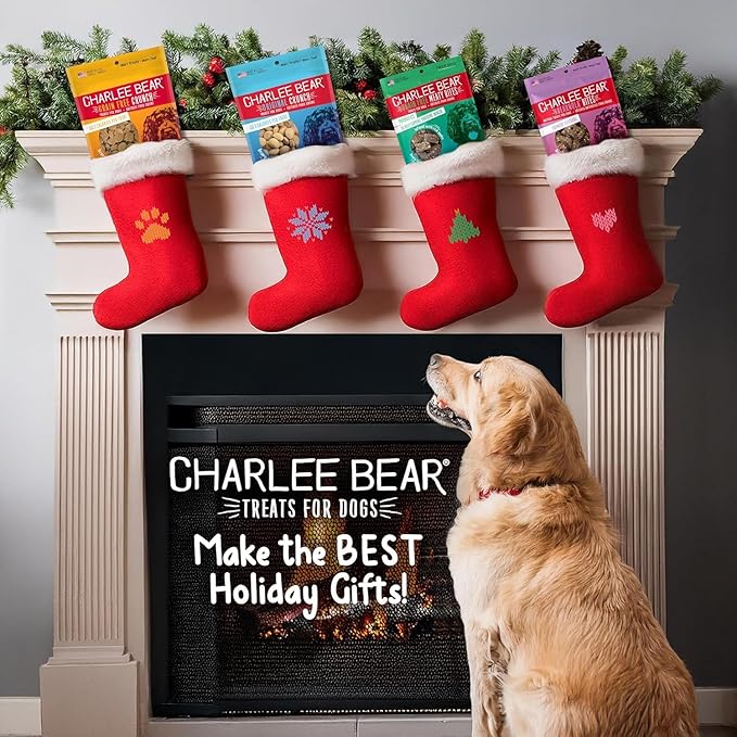 Charlee Bear Dog Treats Small Dogs Training Treats, Crunchy Low Calorie Grain Free Dog Treats, USA Made, Best for Small-Medium Breeds, Puppy Training Treats, Chicken, Pumpkin, Apple 3 Pack, 8oz Each