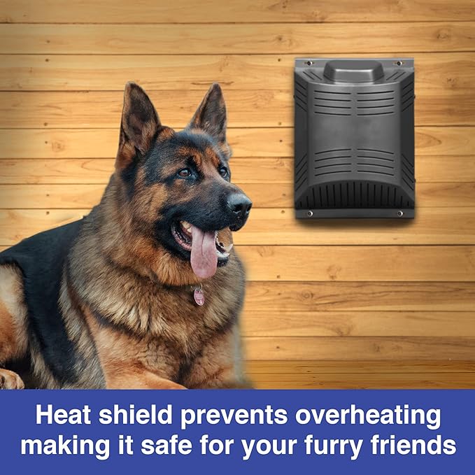 Climate Right 300W Electric Dog House Heater with an Abrasion-Resistant Cord & 3 Fan Settings for Dog Houses and Pet Enclosures