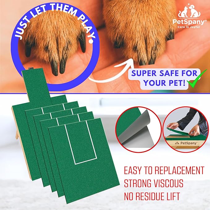 4 PCS Premier Self-Adhesive Sandpaper14.55x10.39 inch, 80 Grit – Dog Nail Scratch Pad Replacement Paper –Sandpaper for Dog Nail Scratch Board with Treat Box (Green)