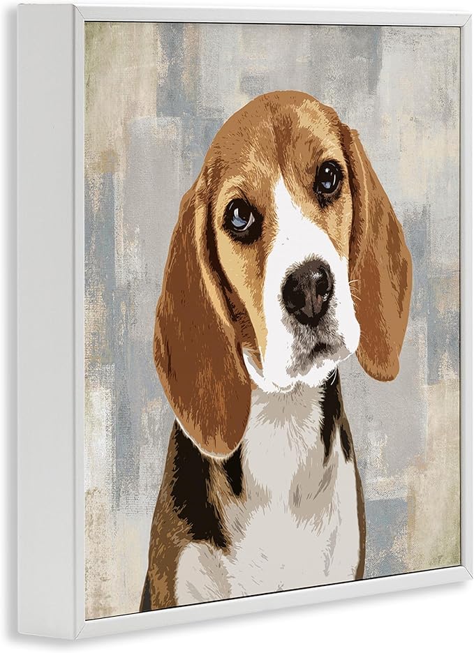 Stupell Industries Dog Beagle Patiently Waiting Abstract Backdrop Pet Collage, Design by Keri Rodgers