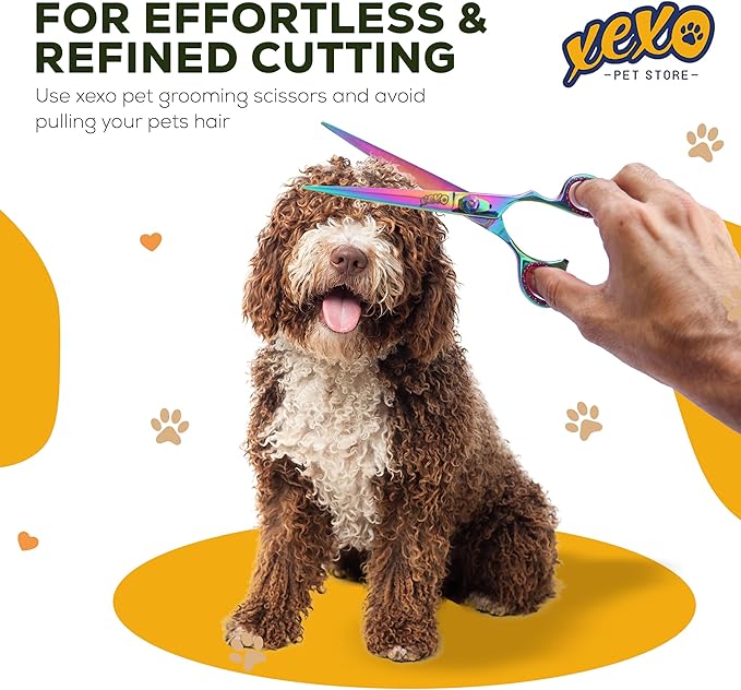 Straight Dog Scissors - Essential Scissors for Pet Grooming - 7.5" Right Handed Sharp Stainless Steel Shear