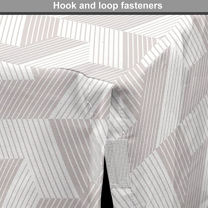 Ambesonne Modern Dog Crate Cover, Illustration of Diagonal Stripes Forming Geometric Shapes in Greyscale, Easy to Use Pet Kennel Cover for Small Dogs Puppies Kittens, 18 Inch, Pale Taupe and White