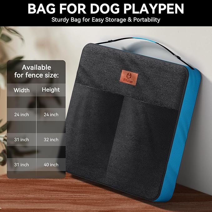 PJYuCien Dog Playpen Storage Bag ((Not Suitable for Other Brands) Fits 40" H 32" W 8 Panels Dog Pen, Designed for RV Trips,Yard and Indoor.… (24"x24"x8")