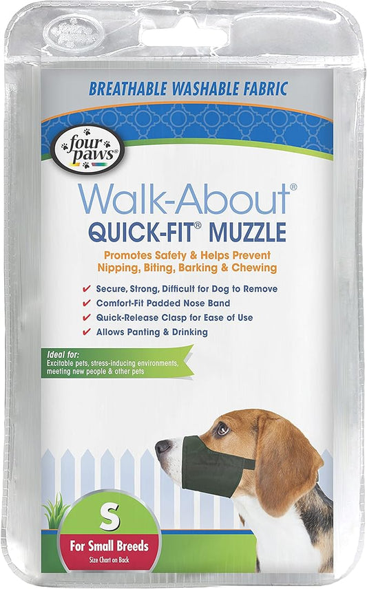 Four Paws Walk-About Quick-Fit Dog Muzzle 2 - Small ,Black