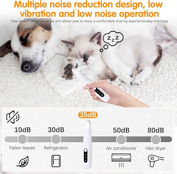 Upgraded Dog Trimmer with LED Light,Pet Clippers for Small Dogs Cats - Trimming Paws, Eyes, Ears, Face, and Rump