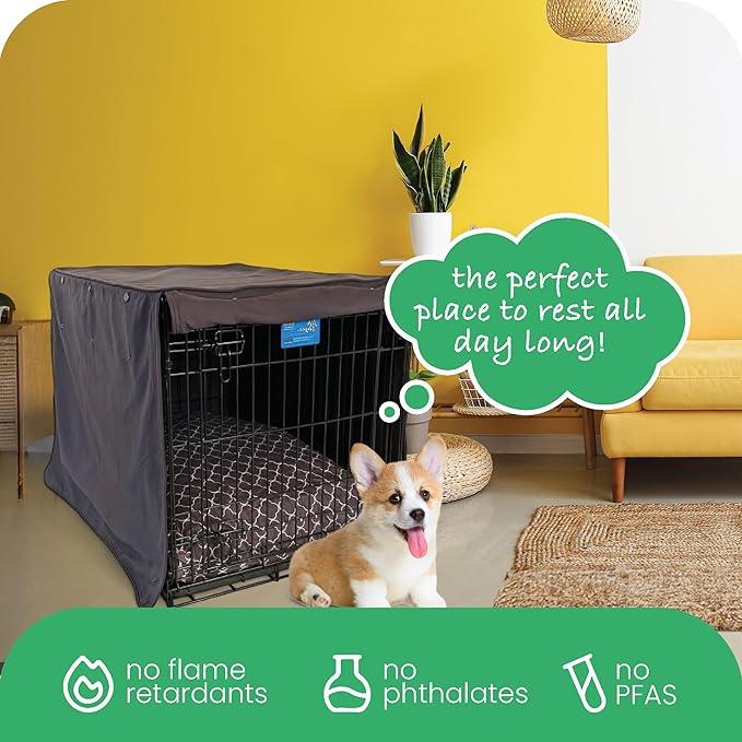 Molly Mutt I'm a Realist Dog Crate Cover, 100% Cotton Canvas Cover with 2 Roll-Up Panels, Ideal for Dog or Cat Crate, Durable, Washable, and Free of Harmful Chemicals, 30" x 21" x 24"