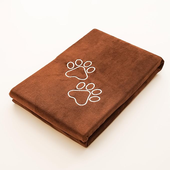 Unconditional Love | Premium Pet Drying Towel | Ultra Absorbent and Soft Microfiber Towel for Dogs and Cats (Brown)