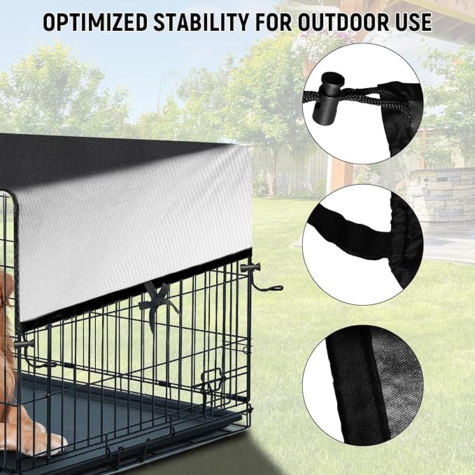 SIRUITON Dog Playpen Cover, with Sun/Rain Cover. Sun Shade Specialized Dog Playpen Fits for 24/32/40/45/50" H 8 Panels Dog Playpen. (Note: Cover Only)