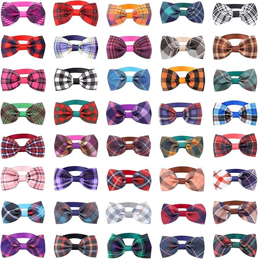 Segarty Small Dog Bow Tie, 40 Pack Bow Ties for Dogs, Adjustable Small Dog Bowties Large Puppy Bowtie Cats Neck Bows Collar Bulk Assorted Grooming Accessories Birthday Wedding Party Holiday Festival