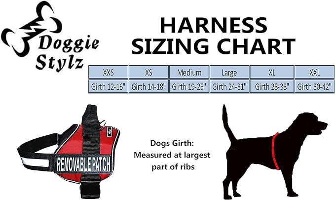 Service Dog Harness with Removable Saddle Bag Backpack Carrier Traveling Carrying Bag. 2 Removable Patches. Please Measure Dog Before Ordering. Made by Doggie Stylz