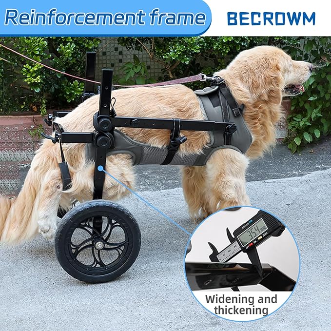 Small Dog Wheelchair for Back Legs, Light Weight Dog&Cat&Pets Wheelchair Cart with Disabled Hind Legs Walking, Adjustable Doggy Wheelchair Cart with Wheels for Back Legs
