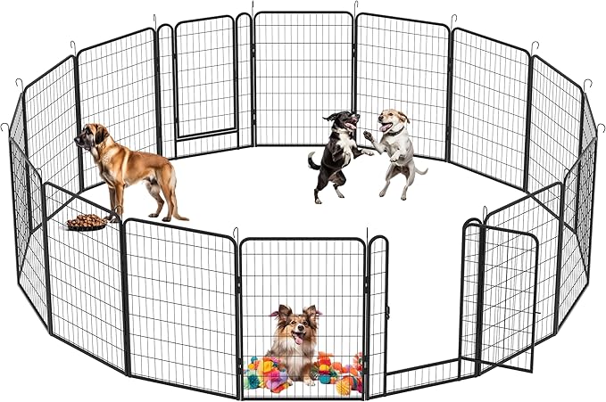 KEIKI 8 Panels 39.37" H Heavy Duty Metal Playpen with Door for Dog Fence,Pet Exercise Pen Versatile Shape for Outdoor Indoor