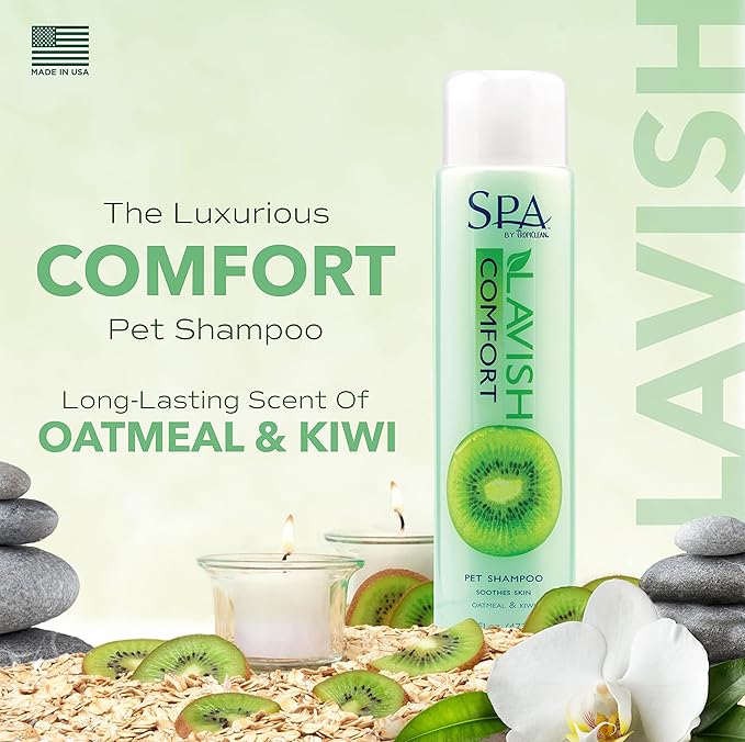 TropiClean SPA Lavish Dog Shampoo | Calming Deodorizing Dog Shampoo | Naturally Derived Salon Grade Ingredients | Made in the USA | 16oz