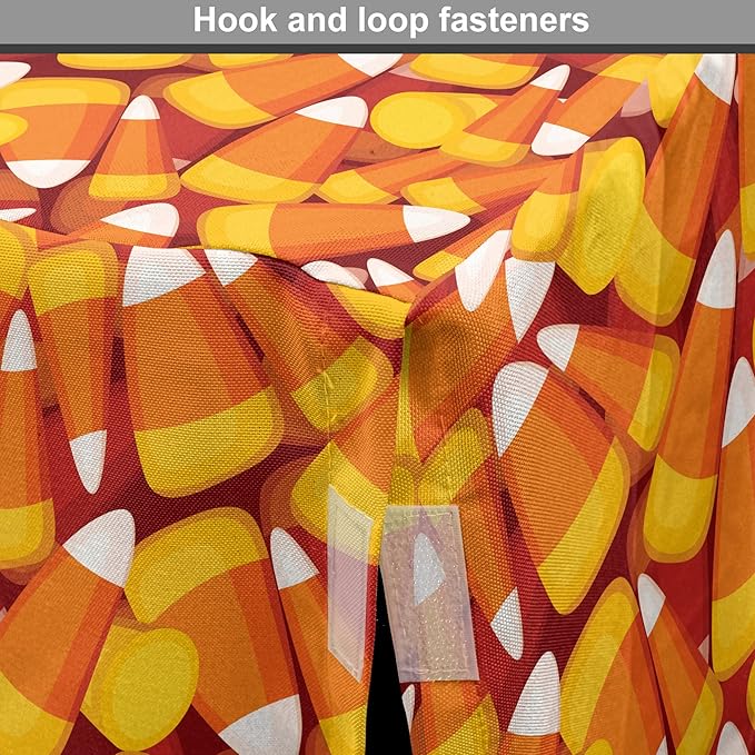 Lunarable Candy Corn Dog Crate Cover, Cartoon Style Pattern of Repetitive Nested Sweets Clutter, Easy to Use Pet Kennel Cover for Medium Large Dogs, 42 Inch, Marigold Vermilion