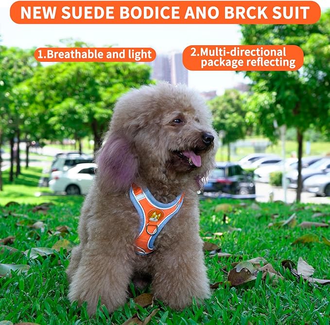 Dog Harness, Adjustable No Pull Dog Harness, Comfort Escape Proof Dog Harness, Dog Harness and Leash Set, Reflective Dog Vest Harness, Dog Harness for Small Dogs and Medium Size Dog