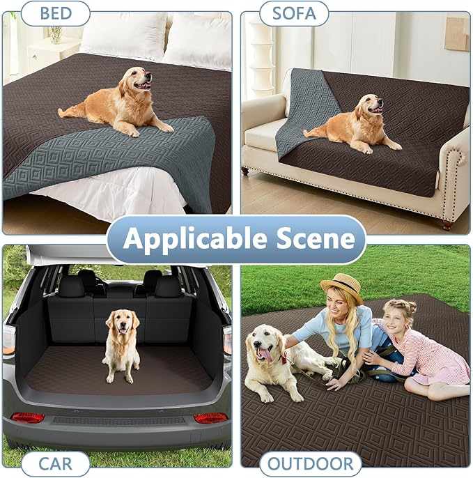 hyha Waterproof Dog Blanket, Soft Dog Bed Cover Pet Blankets, Waterproof Sofa Couch Cover for Dogs Washable, Reversible Pet Couch Covers for Sofa Furniture (30x70 Inch, Chocolate/Dark Grey)
