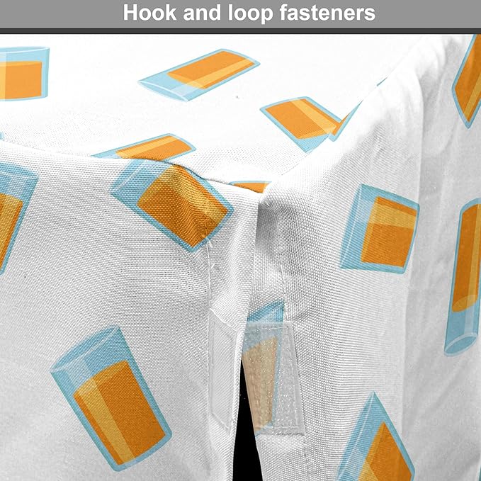 Lunarable Drinks Dog Crate Cover, Pattern of Fresh Orange Fruit Juice Scattered on a Plain Background, Easy to Use Pet Kennel Cover for Cats & Medium Dogs, 24 Inch, Orange Pale Blue