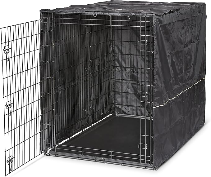 MidWest Homes for Pets Dog Crate Cover, Privacy Dog Crate Cover Fits MidWest Dog Crates, Crate Cover Only, Machine Wash & Dry, Black, 54-Inch