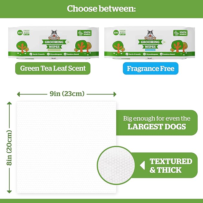 Pogi's Dog Walk n' Wipe Combo - Pogi's 750 Unscented Dog Poop Bags + 2 Poop Bag Holders and 100 Plant-based Grooming Wipes Bundle