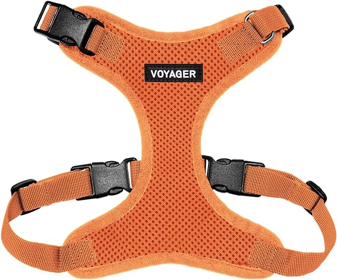 Voyager Step-in Lock Pet Harness - All Weather Mesh, Adjustable Step in Harness for Cats and Dogs by Best Pet Supplies - Orange, S