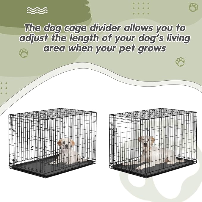 Tandefio 2 Pcs Dog Crate Divider Panel Metal Pets Divider Panel Dog Crate for Pets(42 Inches)