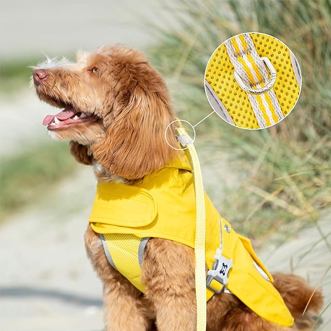 HUGO & HUDSON Dog Harness No-Pull Pet Harness Adjustable Quick Dry Mesh Padded Vest, Yellow, M