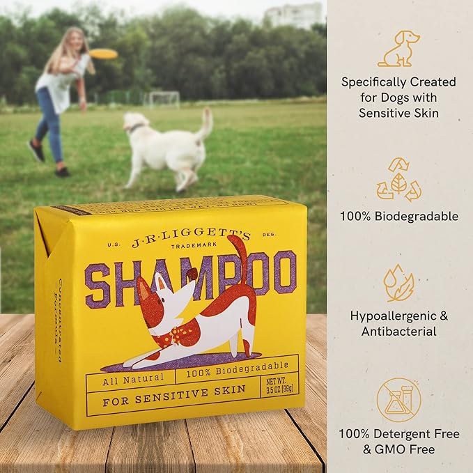 J·R·LIGGETT'S Dog Shampoo Bar for Sensitive Skin - Relieves Dry, Skin - Detergent-Free Formula, 100% Ecologically Correct, Non-GMO, 3.5 Ounce
