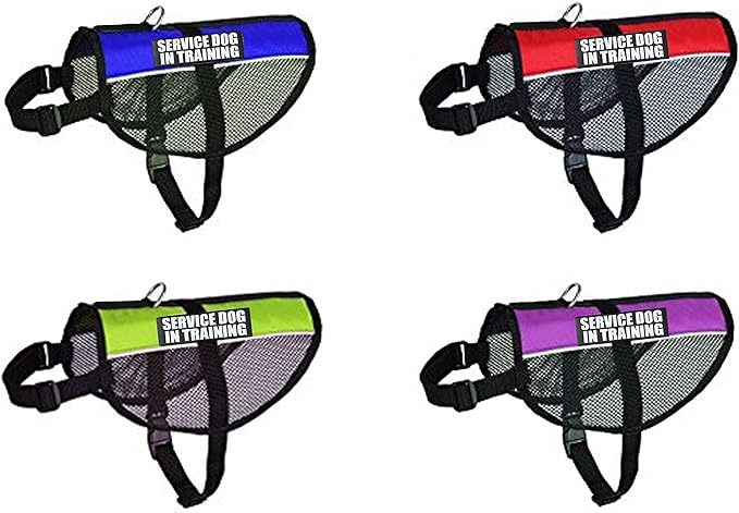Service Dog in Training mesh Vest Harness Cool Comfort. Purchase Comes with 2 Reflective Service Dog in Training Removable Patches. Please Measure Your Dog Before Ordering