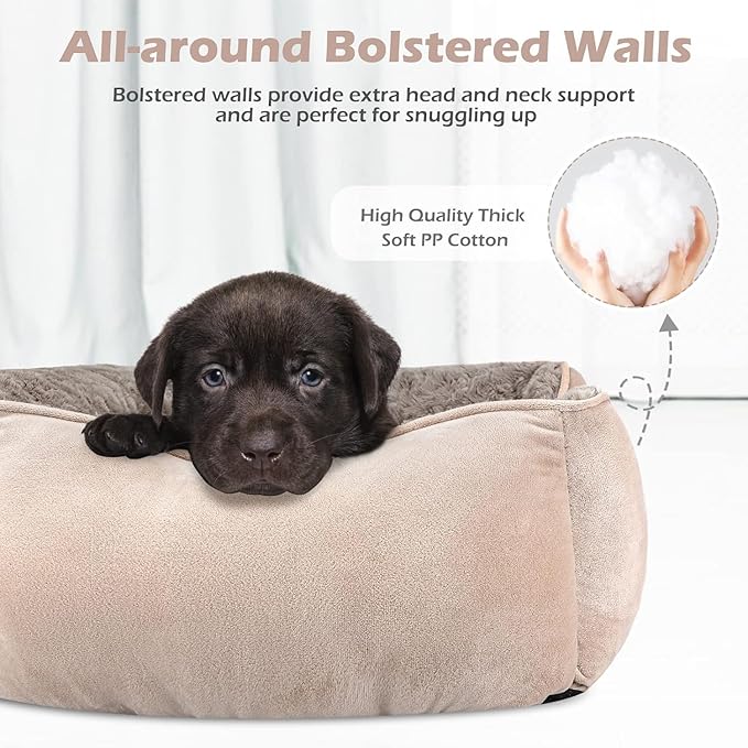 INVENHO Large Dog Bed for Large Medium Small Dogs Rectangle Washable Dog Bed, Orthopedic Dog Bed, Soft Calming Sleeping Puppy Bed Durable Pet Cuddler with Anti-Slip Bottom L(30"x24"x9")