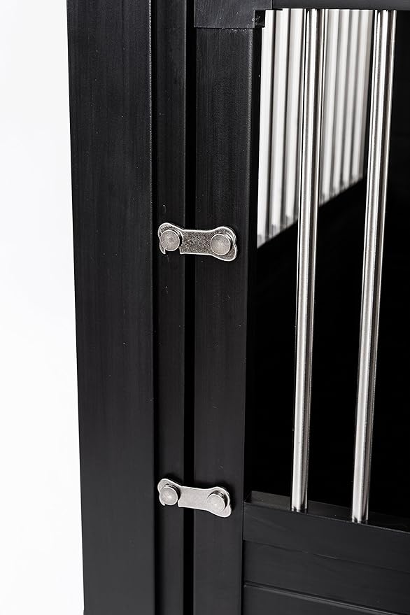 New Age Pet ECOFLEX Dog Crate End Table - Furniture-Style Pet Crate for Crate Trained Dogs - Stainless Steel Tubing & a Latched Closure - 10 Year Manufacturer's Warranty, X-Large, Black