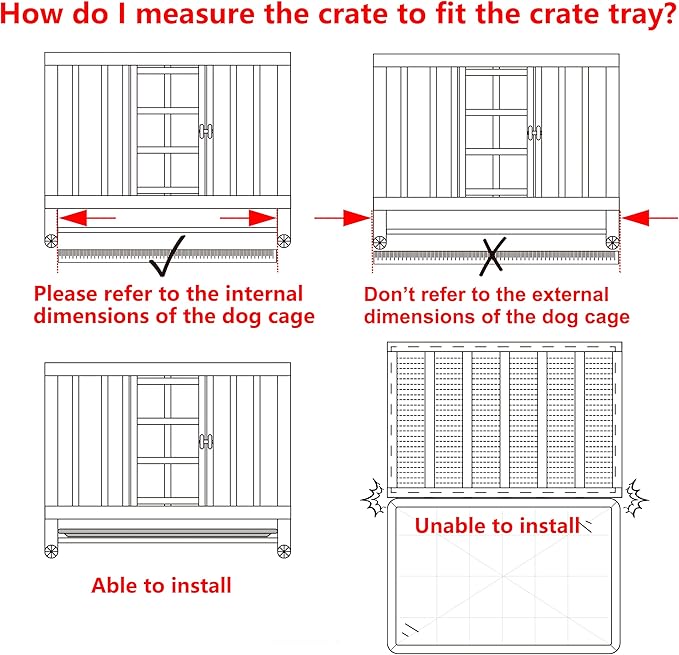 Dog Crate Tray 36" - ChewProof Replacement Pan, Easy to Clean, Easy to Assemble,Ideal for Potty Training - Perfect for Pet Crates & Kennels (1PCS-Tray 35.5" fit 37" Crate)