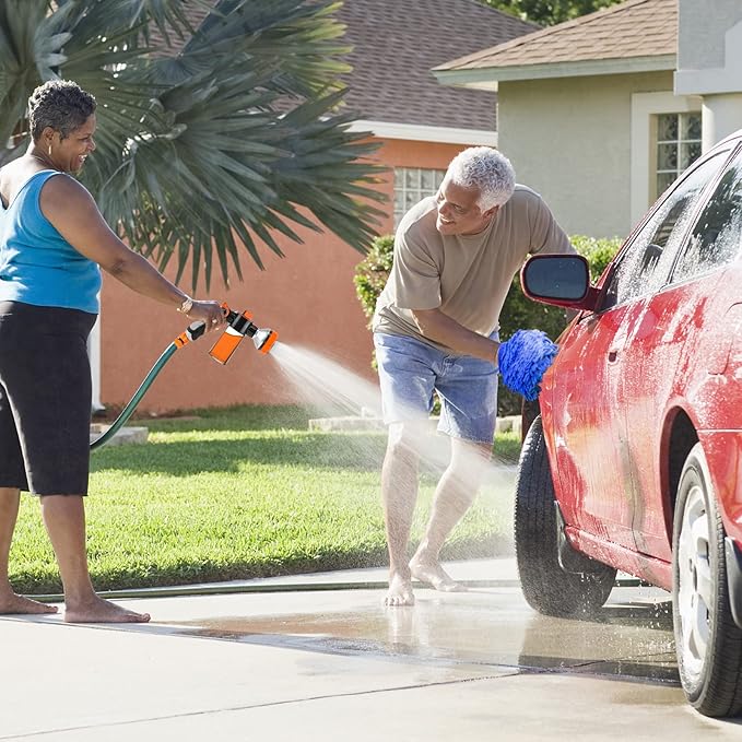 Upgrade Dog Washing Hose Attachment Soap Dispenser, Dog Wash Hose Attachment with Pet Bath Brush Car Wash Mitt and Dog Comb for Showering Pet (Hose Not Include)
