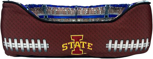 NCAA Iowa State Cyclones Stadium Dog Bed, Pet Pillow Bed for Dogs, Sporty Football Dog Bed and Lounge Cushion
