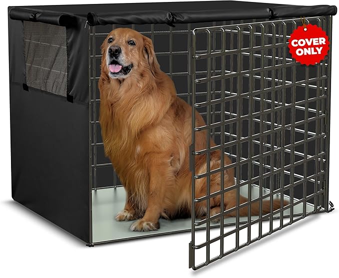 Utopia Home Dog Crate Cover, Waterproof Dog Kennel Cover 42 Inch - Black, 600D Heavy Duty Dog Cage Cover Universal Fit for Most Wire Pet Crates - 42 x 28 x 30 Inch (Cover Only)