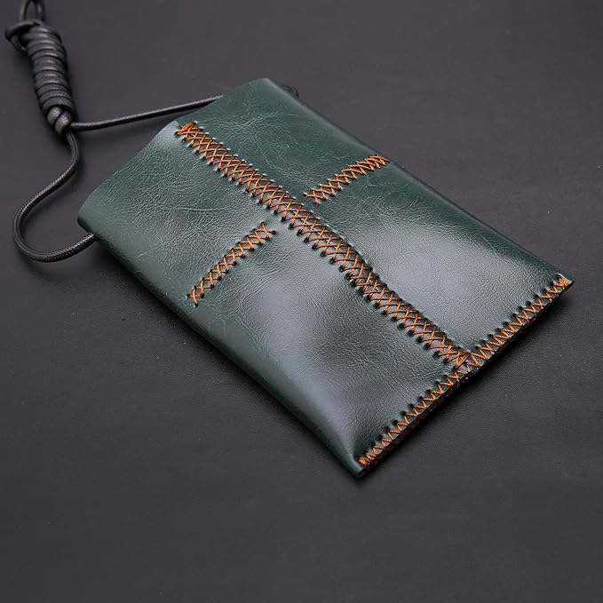 Dog Grooming Scissors Storage Bag: Hand-stitched, Show-quality Head Layer Calf Leather, Holds 5 Pairs of Dog Grooming Scissors Green
