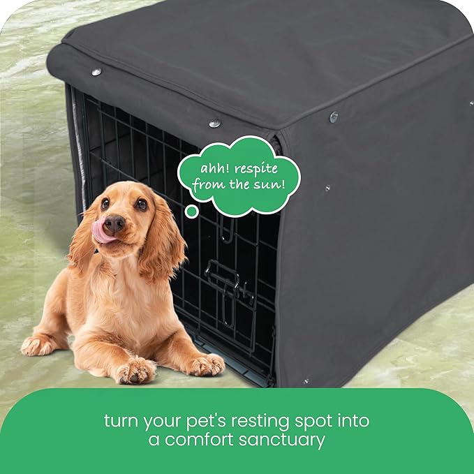 Molly Mutt I'm a Realist Dog Crate Cover, 100% Cotton Canvas Cover with 2 Roll-Up Panels, Ideal for Dog or Cat Crate, Durable, Washable, and Free of Harmful Chemicals, 30" x 21" x 24"
