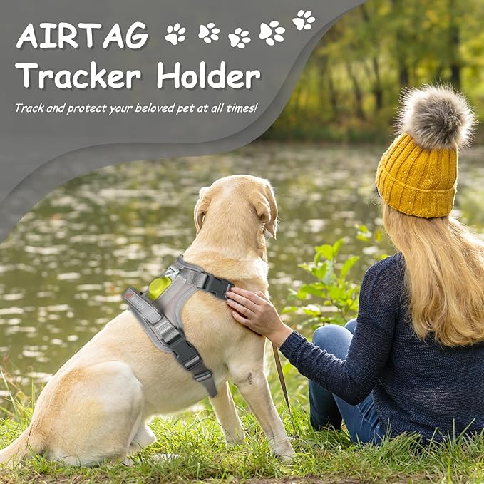 AUROTH Dog Harness for Large Dogs, Dog Vest Harness Large Size Dog, Large Dog Harness, No Pull Dog Harness for Large Dogs with Handle, XL Dog Harness, Grey XL