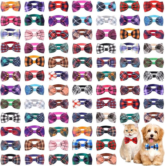 Segarty Dog Bow Ties for Small Dogs,80 Dog Bow Tie, Adjustable Small Dog Bowties Large Puppy Bowtie Cats Neck Bows Collar Bulk Assorted Grooming Accessories Birthday Wedding Party Holiday Festival