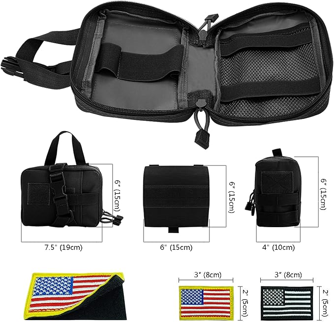 PET ARTIST Tactical Dog Harness for Hiking Training, No Pull Vest Harness for Medium Large Dogs, with Pouches and Patches Black, L