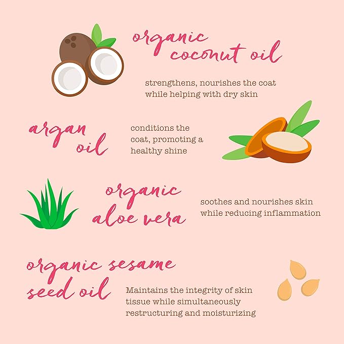 Easy Groom Detangling Mist - Hydrating Pet Coat Spray for Dogs & Cats, Mat & Tangle Free, Organic Ingredients, Made in USA, 7.1oz